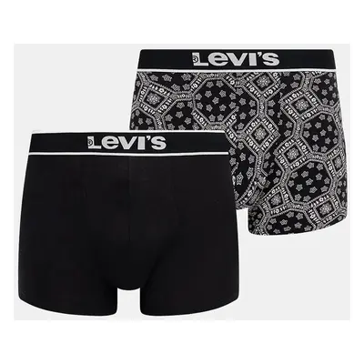 Boxerky Levi's 2-pack pánské, černá barva, 37149-1030