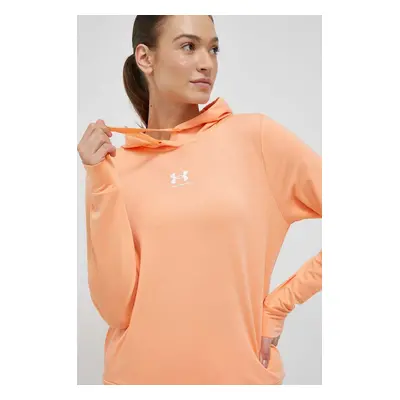 Mikina Under Armour dámská, růžová barva, s kapucí, hladká