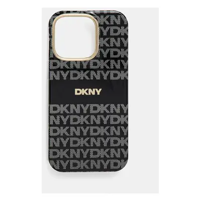 Obal na telefon Dkny iPhone 16 Pro 6.3 černá barva, DKHMP16LHRHSEK