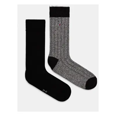 Ponožky Tommy Hilfiger 2-pack pánské, černá barva, 701229842