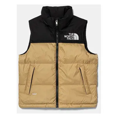 Dětská péřová vesta The North Face TEEN 1996 RETRO NUPTSE VEST zelená barva, NF0A8A4BLK51