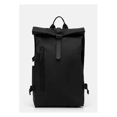 Batoh Rains Rolltop Rucksack Large W3 černá barva, velký, hladký, 14590-01