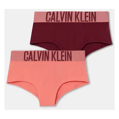 Dětské kalhotky Calvin Klein Underwear 2-pack vínová barva, G80G800702