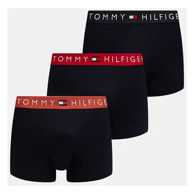 Boxerky Tommy Hilfiger 3-pack pánské, tmavomodrá barva