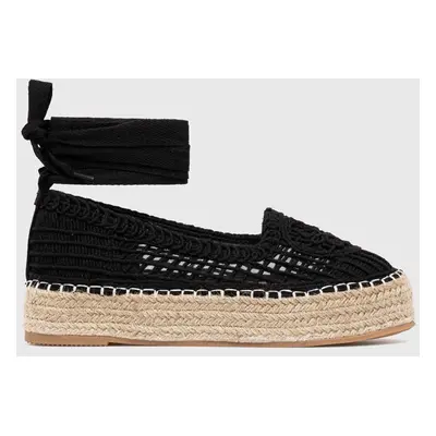 Espadrilky Answear Lab černá barva, na platformě