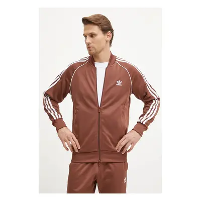 Mikina adidas Originals Adicolor Classics SST Tracktop pánská, hnědá barva, vzorovaná, IY9855