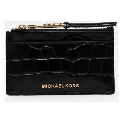 Kožená peněženka MICHAEL Michael Kors černá barva, 32F4G8ED1E