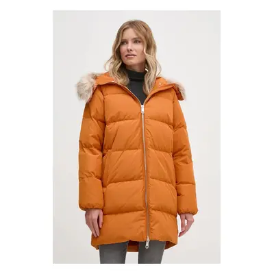 Péřová bunda Tommy Hilfiger dámská, oranžová barva, zimní, WW0WW42743