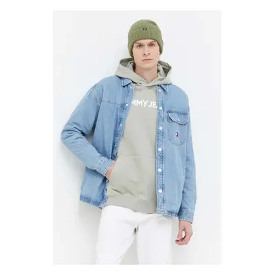 Džínová košile Tommy Jeans pánská, relaxed, s klasickým límcem, DM0DM18328