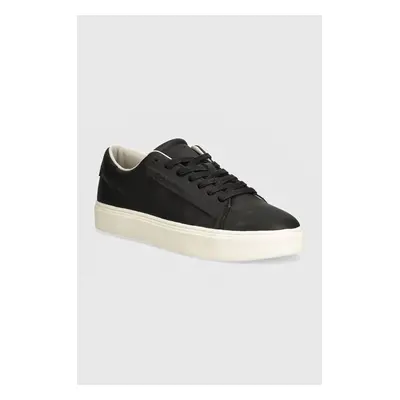 Kožené sneakers boty Calvin Klein HM0HM01516 černá barva, LOW TOP LACE UP LTH