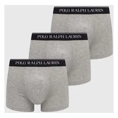 Boxerky Polo Ralph Lauren 3-pack pánské, šedá barva, 714835885