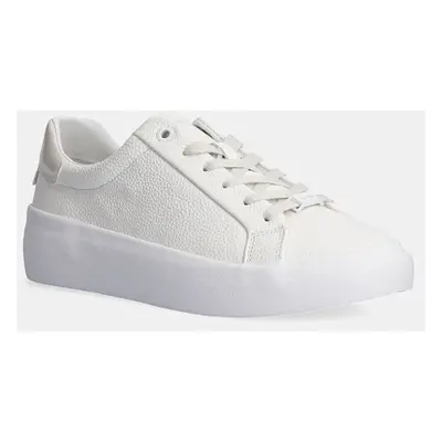 Kožené sneakers boty Calvin Klein VULC LACE UP LTH bílá barva, HW0HW02214