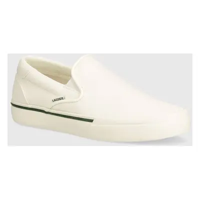 Tenisky Lacoste Jump Serve Logo Textile Slip On pánské, béžová barva, 47CMA0037