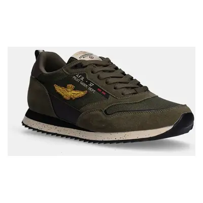 Sneakers boty Aeronautica Militare zelená barva, SC288CT3379