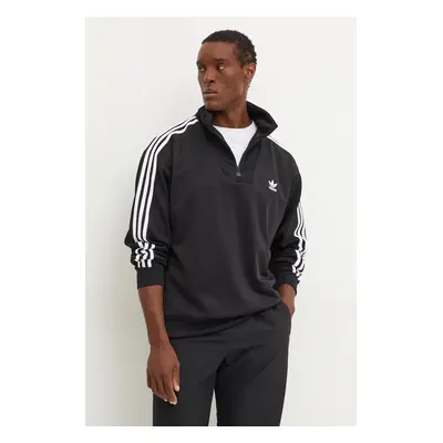 Mikina adidas Originals Funnelneck Tracktop pánská, černá barva, s aplikací, IZ4803