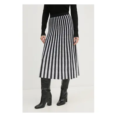 Sukně DIANE VON FURSTENBERG černá barva, midi, áčková, DVFKN3S005