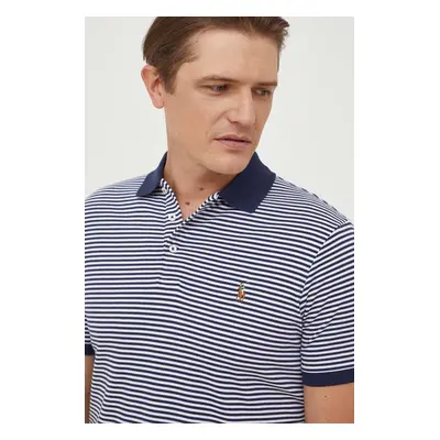 Bavlněné polo tričko Ralph Lauren tmavomodrá barva, 710929079