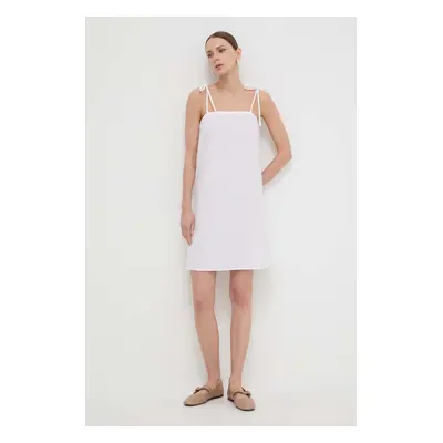 Bavlněné šaty Max Mara Leisure bílá barva, mini, 2416221058600