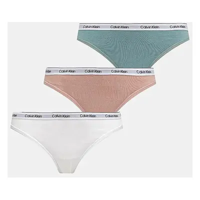 Tanga Calvin Klein Underwear 3-pack bílá barva, 000QD5209E