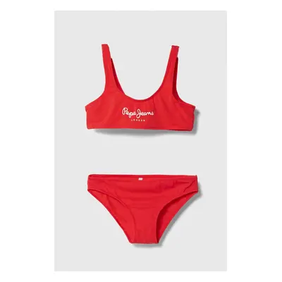 Dvoudílné dětské plavky Pepe Jeans PEPE SC BIKINI SET červená barva