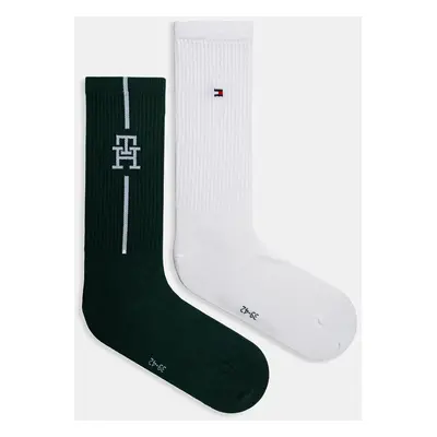 Ponožky Tommy Hilfiger 2-pack pánské, zelená barva, 701229850