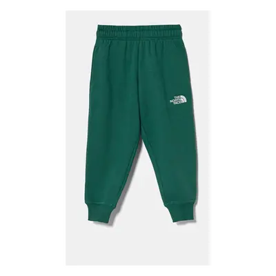 Dětské tepláky The North Face ESSENTIAL OVERSIZED JOGGERS zelená barva, hladké, NF0A89HUNL11