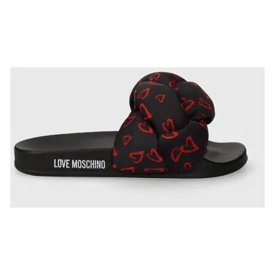 Pantofle Love Moschino dámské, černá barva, JA28312G0IIW100A