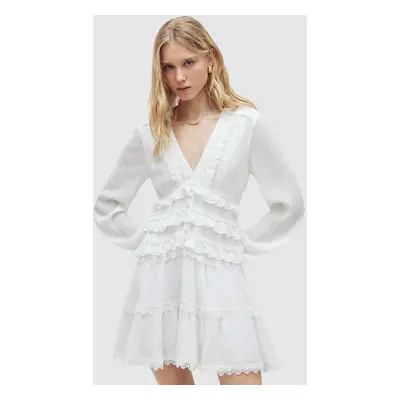 Šaty AllSaints ZORA DRESS bílá barva, mini, WD462Y