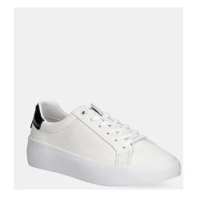 Kožené sneakers boty Calvin Klein VULC LACE UP LTH bílá barva, HW0HW02214