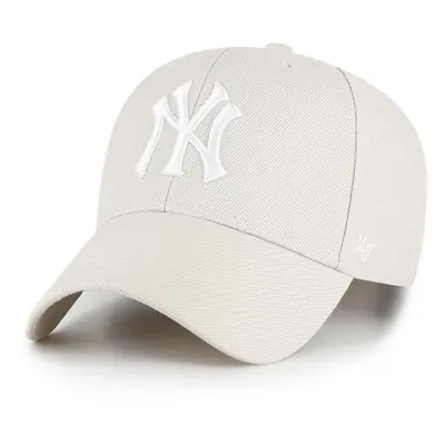 Čepice s vlněnou směsí 47brand MLB New York Yankees béžová barva, s aplikací, B-MVPSP17WBP-BNG