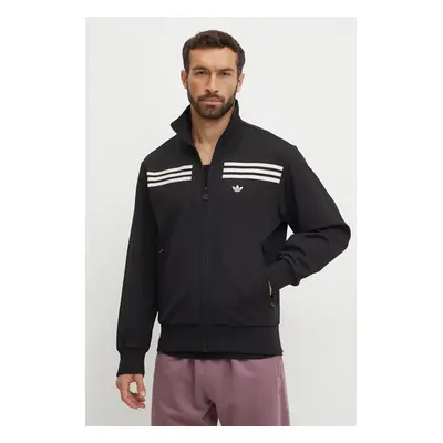 Mikina adidas Originals 70s Track Top pánská, černá barva, s aplikací, JN5962