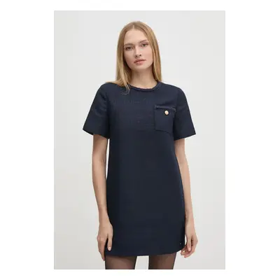 Šaty Tommy Hilfiger tmavomodrá barva, mini, WW0WW43560