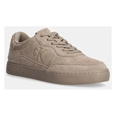 Semišové sneakers boty Calvin Klein Jeans CLASSIC CUPSOLE ICONIC SNK hnědá barva, YM0YM01094