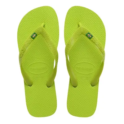 Žabky Havaianas BRASIL dámské, zelená barva, na plochém podpatku, 4000032.7344