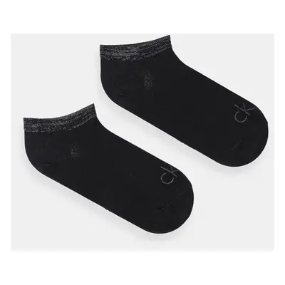 Ponožky Calvin Klein 2-pack dámské, černá barva, 701230614