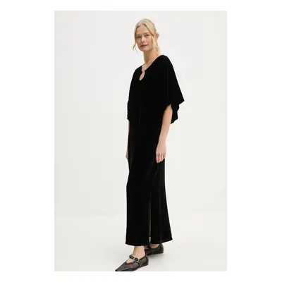 Šaty s příměsí hedvábí By Malene Birger ROSAE černá barva, maxi, Q72634002