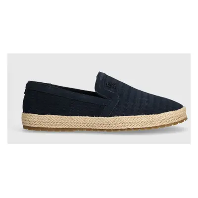 Semišové espadrilky Tommy Hilfiger TH ESAPDRILLE CLASSIC SUEDE tmavomodrá barva, FM0FM04984