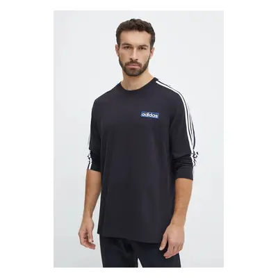 Bavlněné tričko s dlouhým rukávem adidas Originals Adibreak Longsleeve Tee černá barva, s aplika