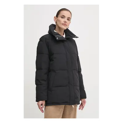 Bunda Dkny dámská, černá barva, zimní, oversize, D2G4A179