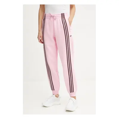 Tepláky adidas Originals růžová barva, vzorované, JN8281