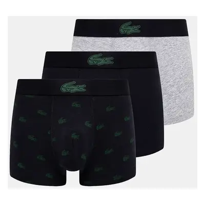 Boxerky Lacoste 3-pack pánské, černá barva, 5H5154