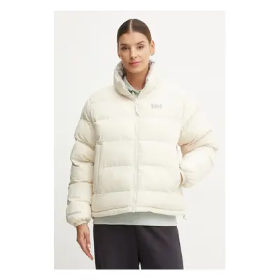 Oboustranná bunda Helly Hansen dámská, béžová barva, zimní, oversize