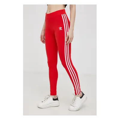 Legíny adidas Originals HD2348 dámské, červená barva, hladké, HD2348-VIVRED