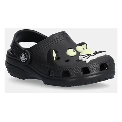 Dětské pantofle Crocs CLASSIC GLOW BLACK CAT CLOG černá barva, 210197