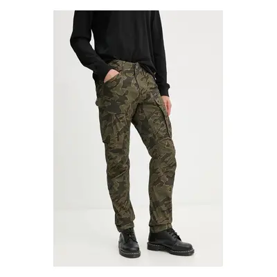 Bavlněné kalhoty G-Star Raw zelená barva, přiléhavé, D02190-D553