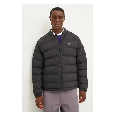 Bunda adidas Originals SST Down Jacket pánská, černá barva, zimní, IZ1841