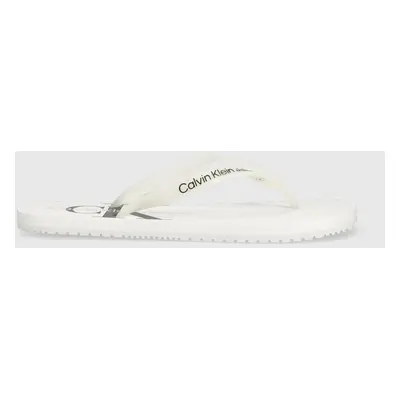 Žabky Calvin Klein Jeans BEACH SANDAL MONOGRAM TPU pánské, bílá barva