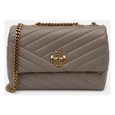 Kožená kabelka Tory Burch Kira Chevron hnědá barva, 90452