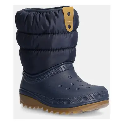 Dětské sněhule Crocs CLASSIC NEO PUFF BOOT tmavomodrá barva, 207683