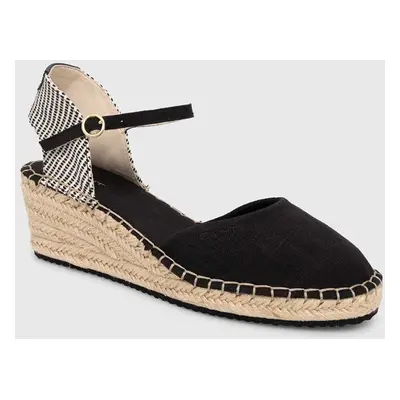 Espadrilky Gant Luliza černá barva, na platformě, 28568614.G00